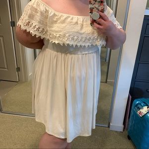 Torrid Cream off the shoulder dress. NWT